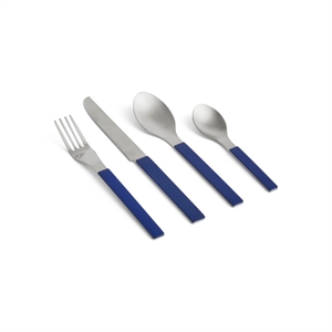 Hay MVS Cutlery Bestiksæt / kniv, gaffel, spiseske og teske / Dark Blue / Stærk Pris